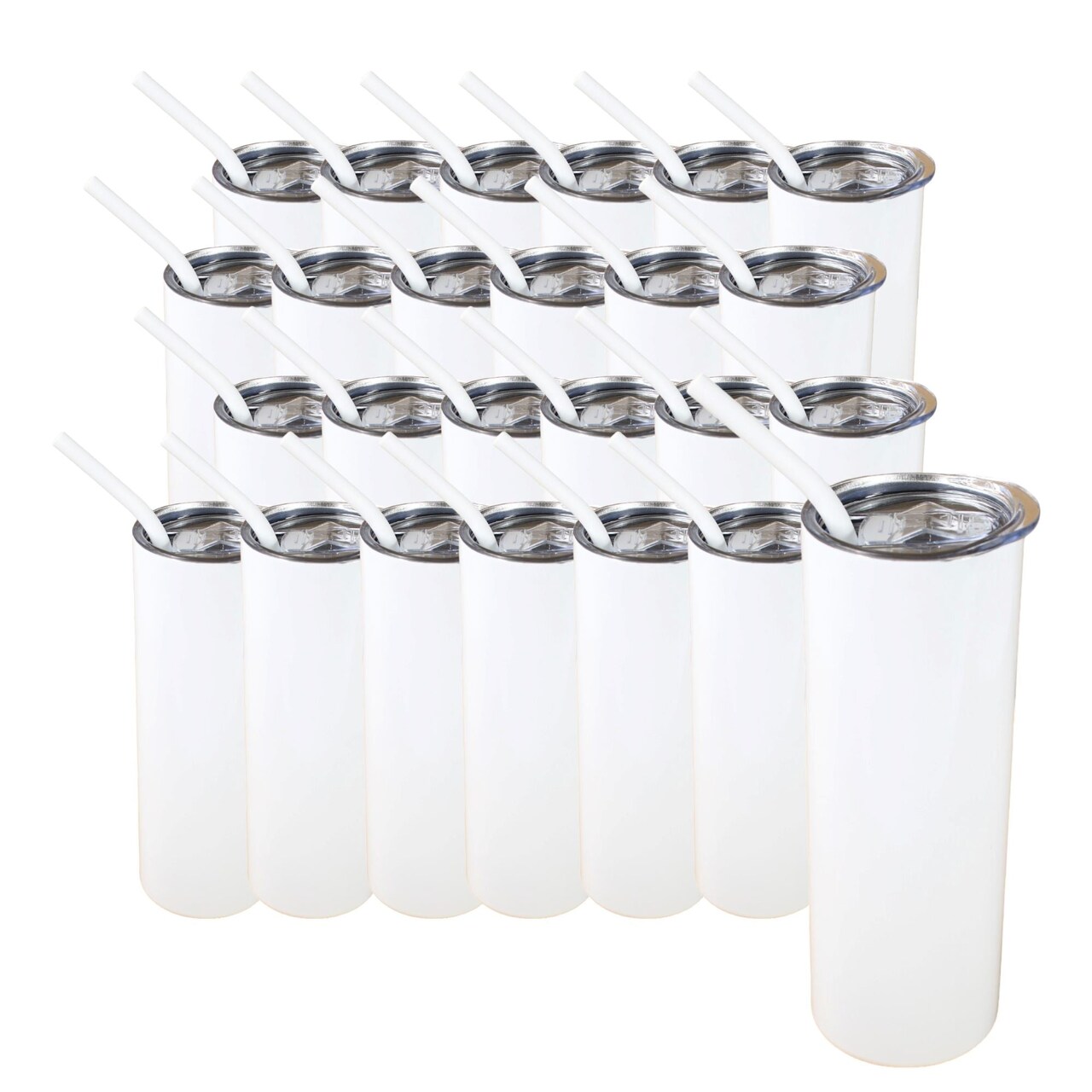 ProSub 20oz Epoxy & Engravable Coated Stainless Steel Skinny Tumbler - White